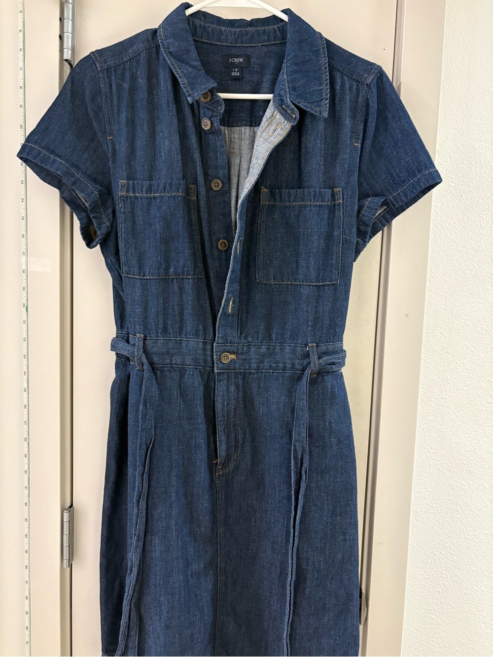 J. Crew women’s Dark Denim Short-Sleeve Shirt Dress